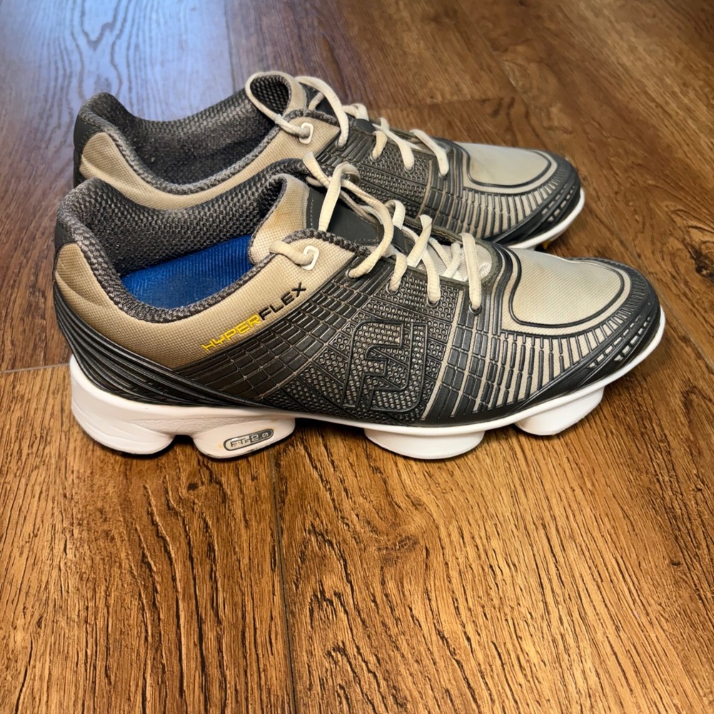 FootJoy HyperFlex Golf Shoes Mens 9M Silver Gray 51036‎ Spiked Athletic Cleats